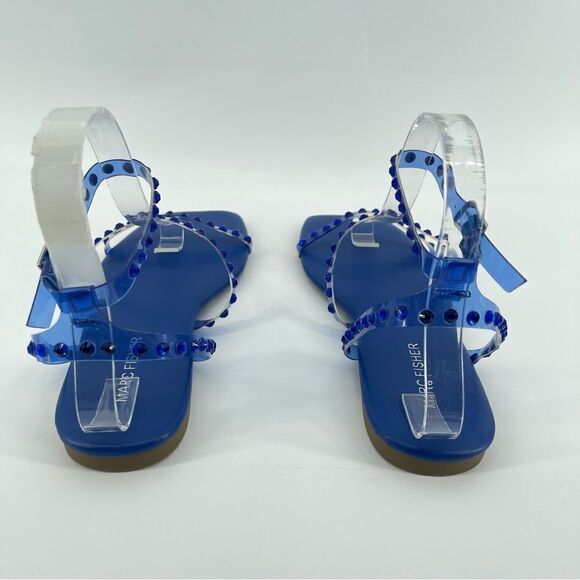 Marc Fisher Fonoo Women’s Blue Rhinestone Embellished Strappy Sandals Size 8 - Picture 7 of 17